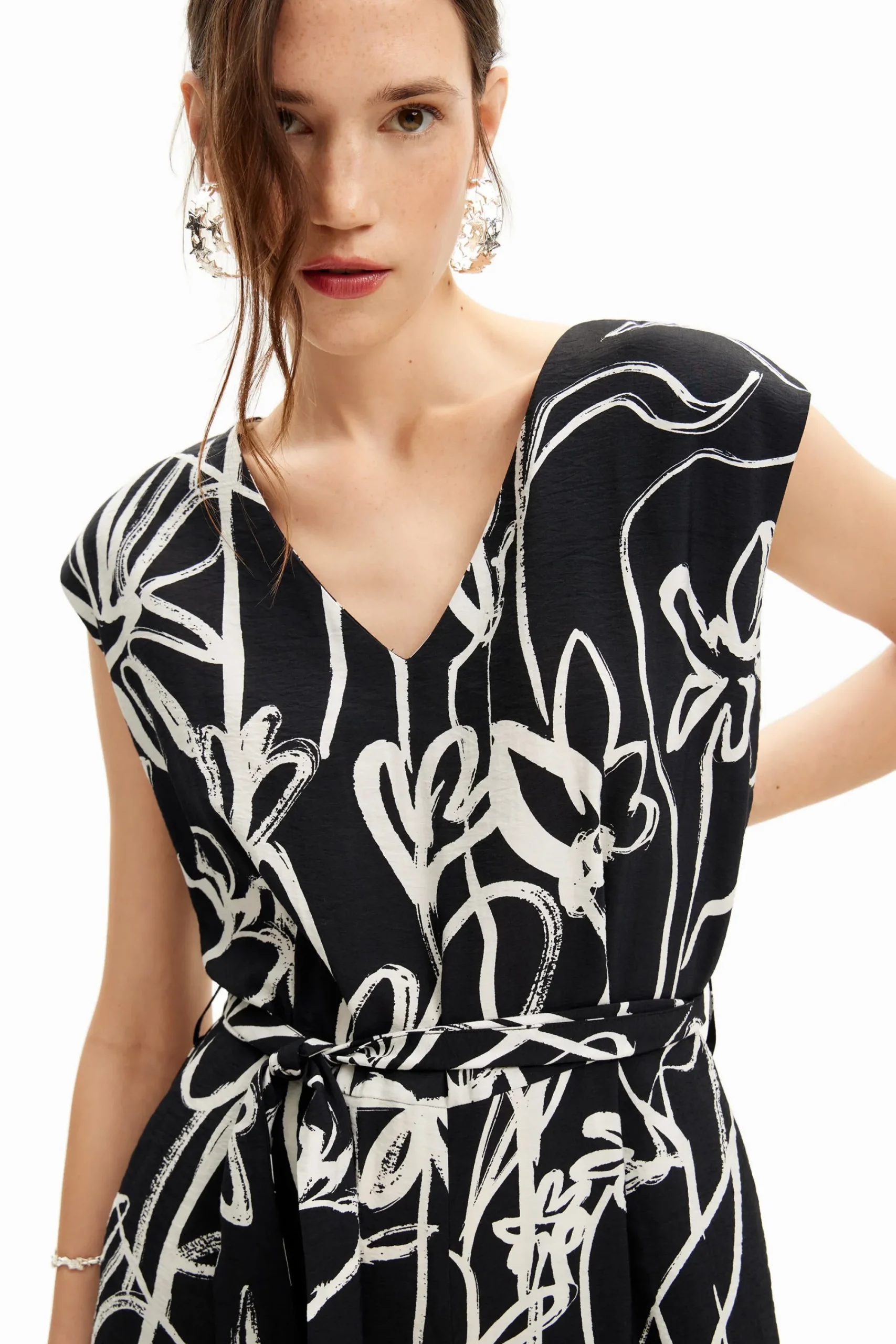Calças|Vestidos E Macacões<Desigual Macacão longo com flores ilustradas