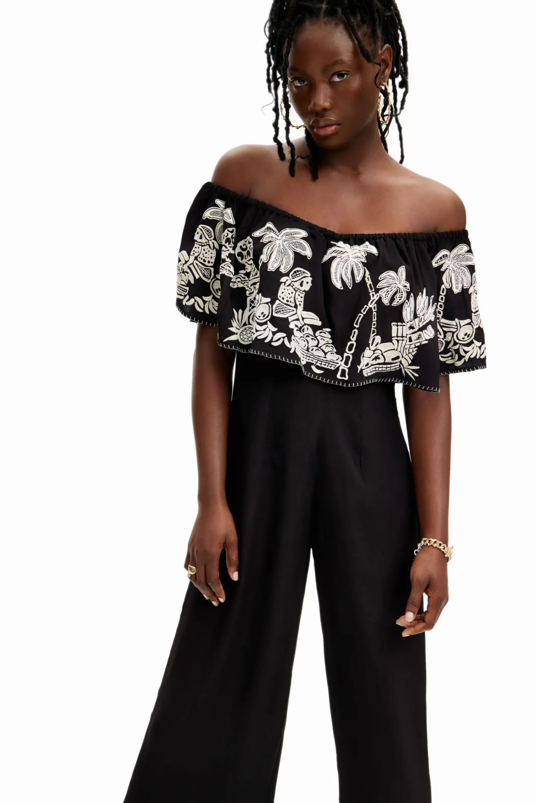 Calças|Vestidos E Macacões<Desigual Macacão midi palmeiras Stella Jean