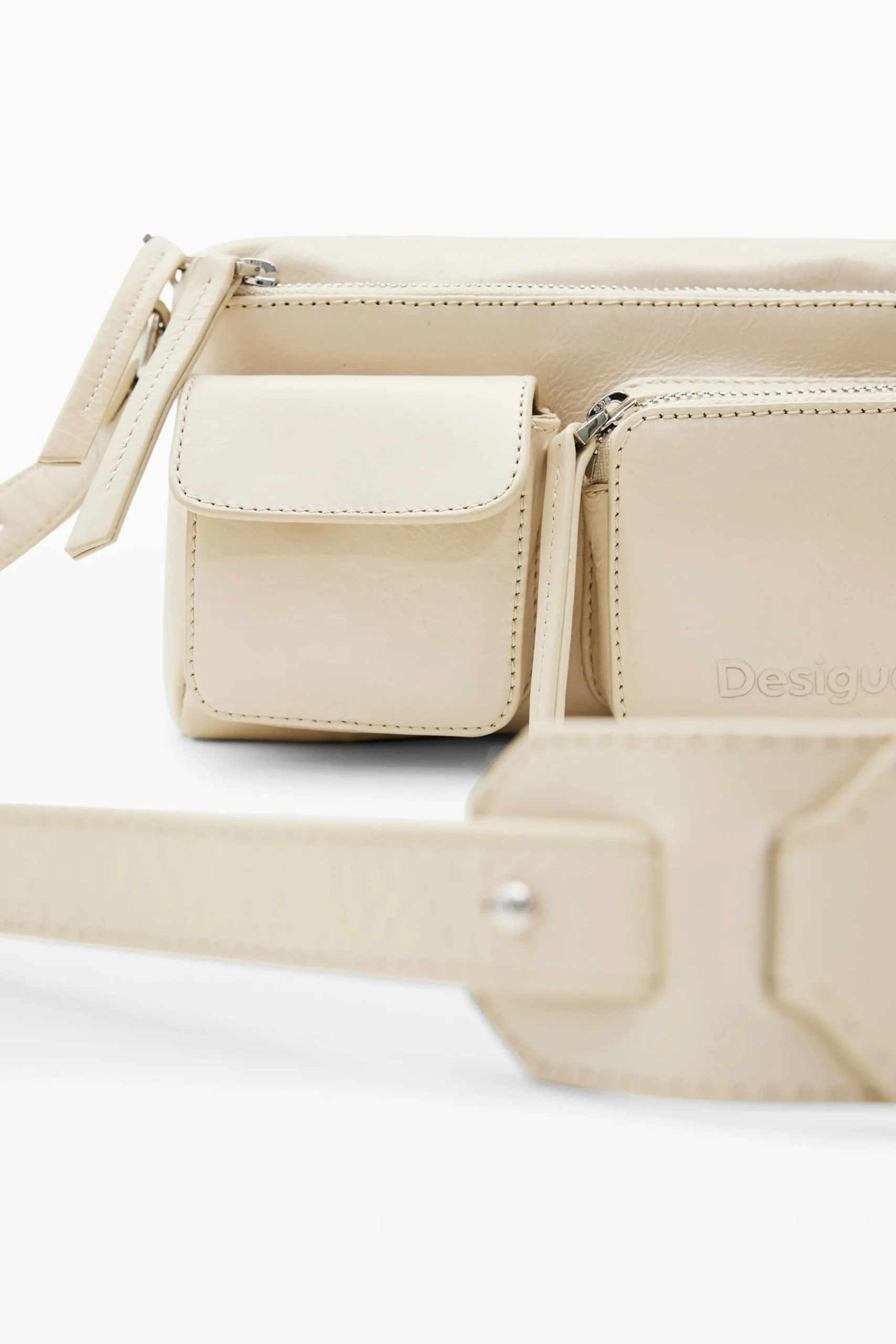 Malas|Bolsas De Couro<Desigual Mala a tiracolo pequena de pele logótipos