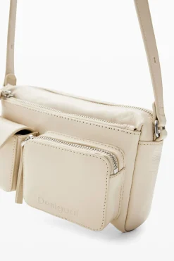 Malas|Bolsas De Couro<Desigual Mala a tiracolo pequena de pele logótipos