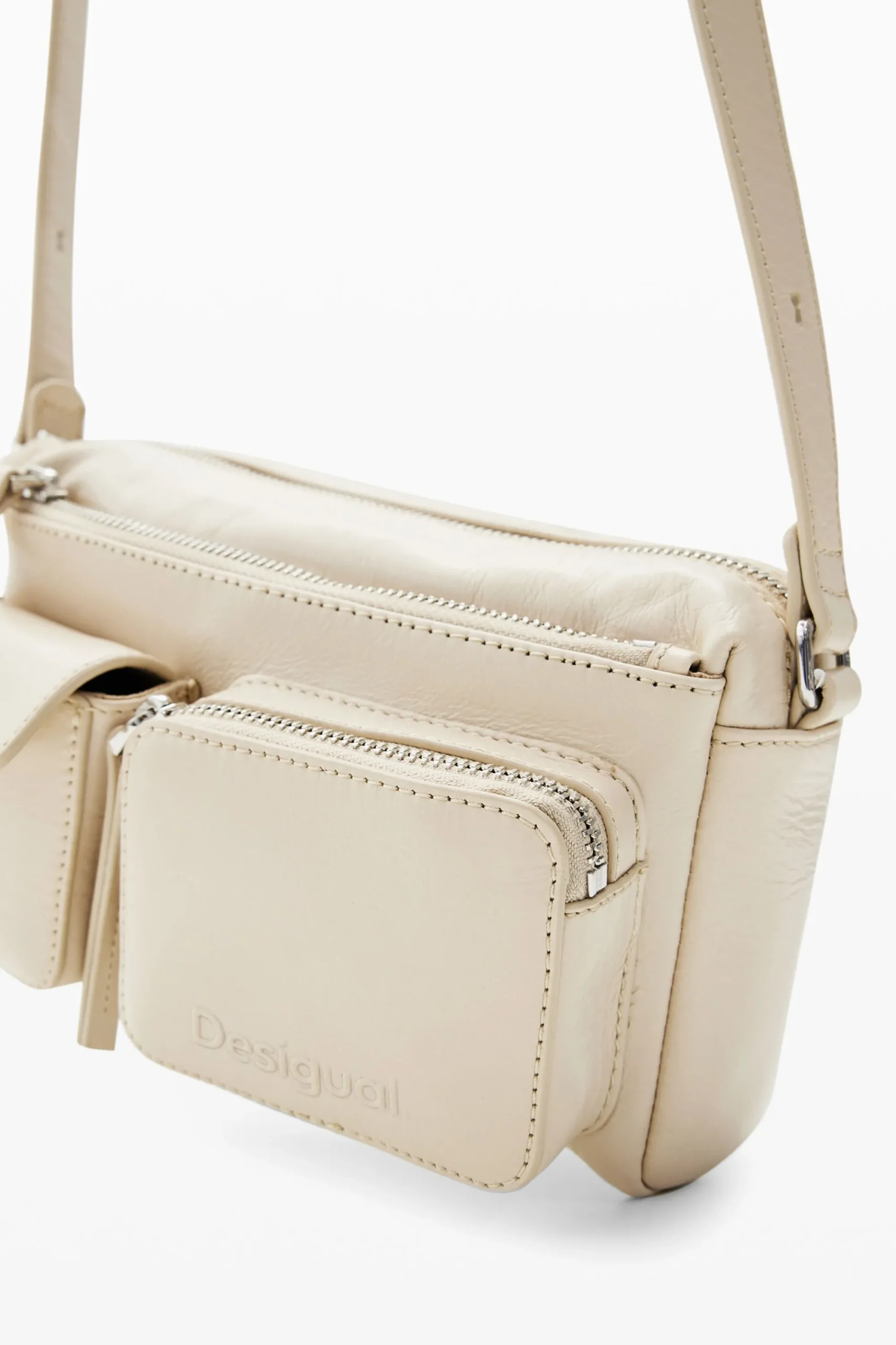 Malas|Bolsas De Couro<Desigual Mala a tiracolo pequena de pele logótipos
