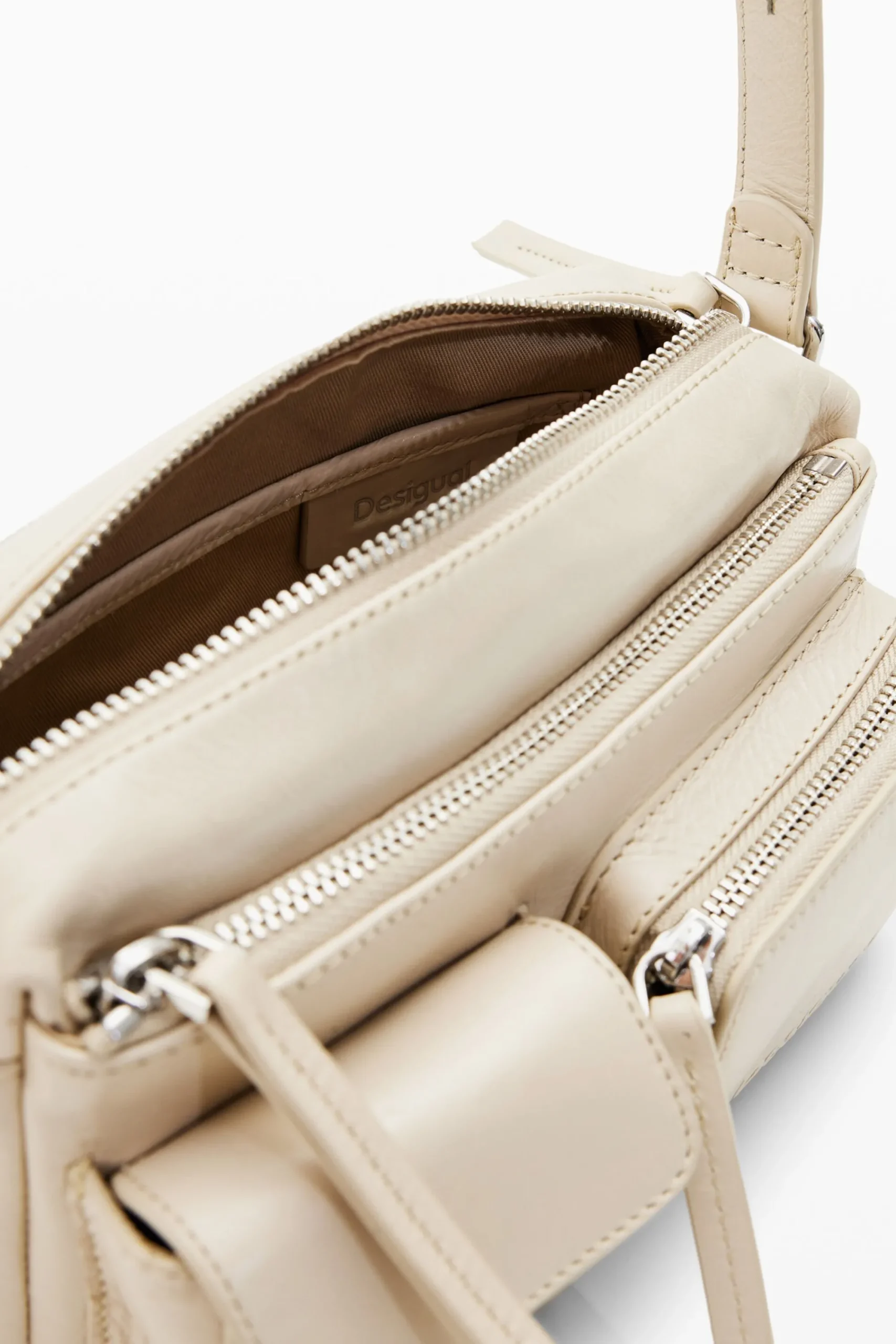 Malas|Bolsas De Couro<Desigual Mala a tiracolo pequena de pele logótipos
