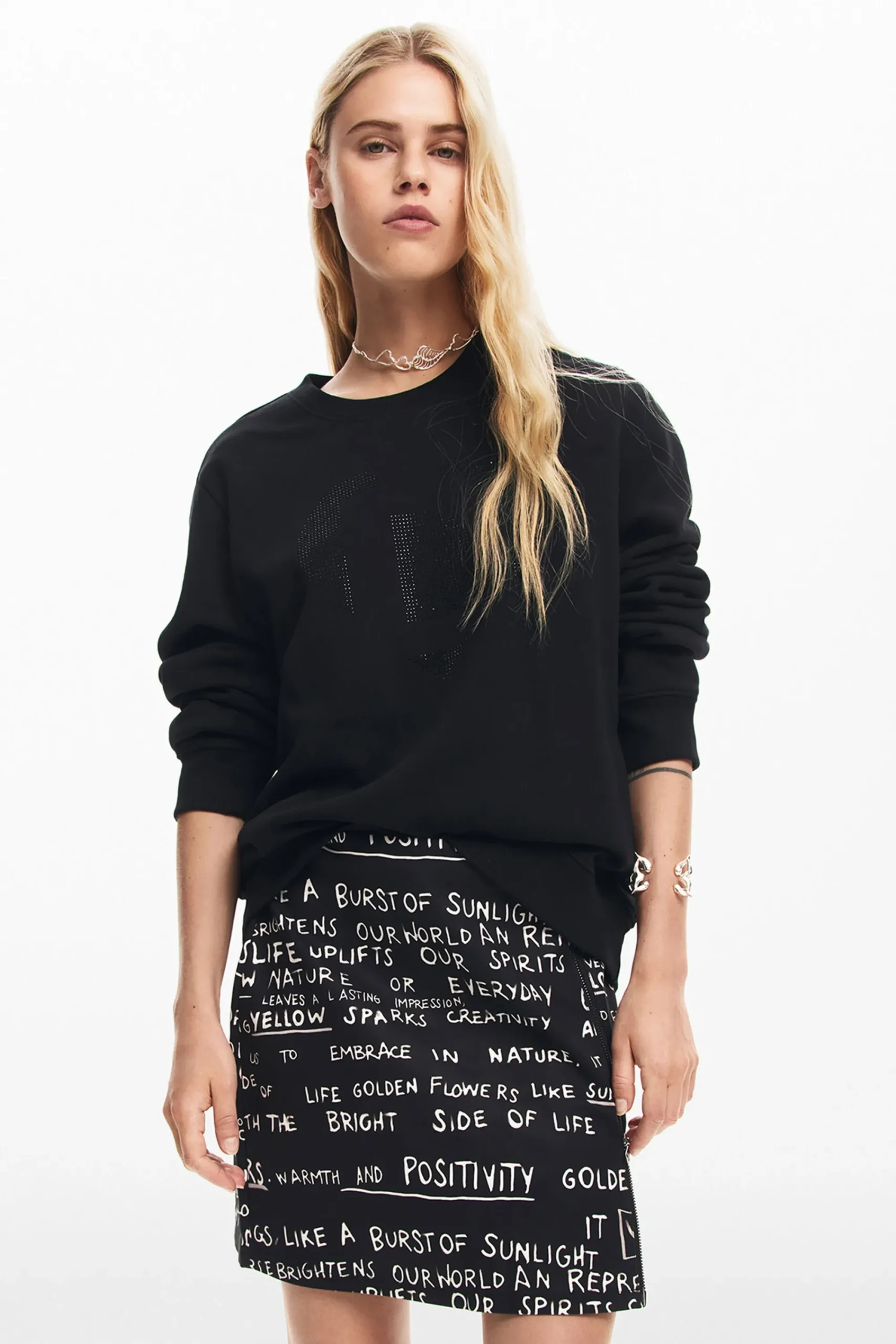 Saias E Shorts<Desigual Minissaia estampada com frases