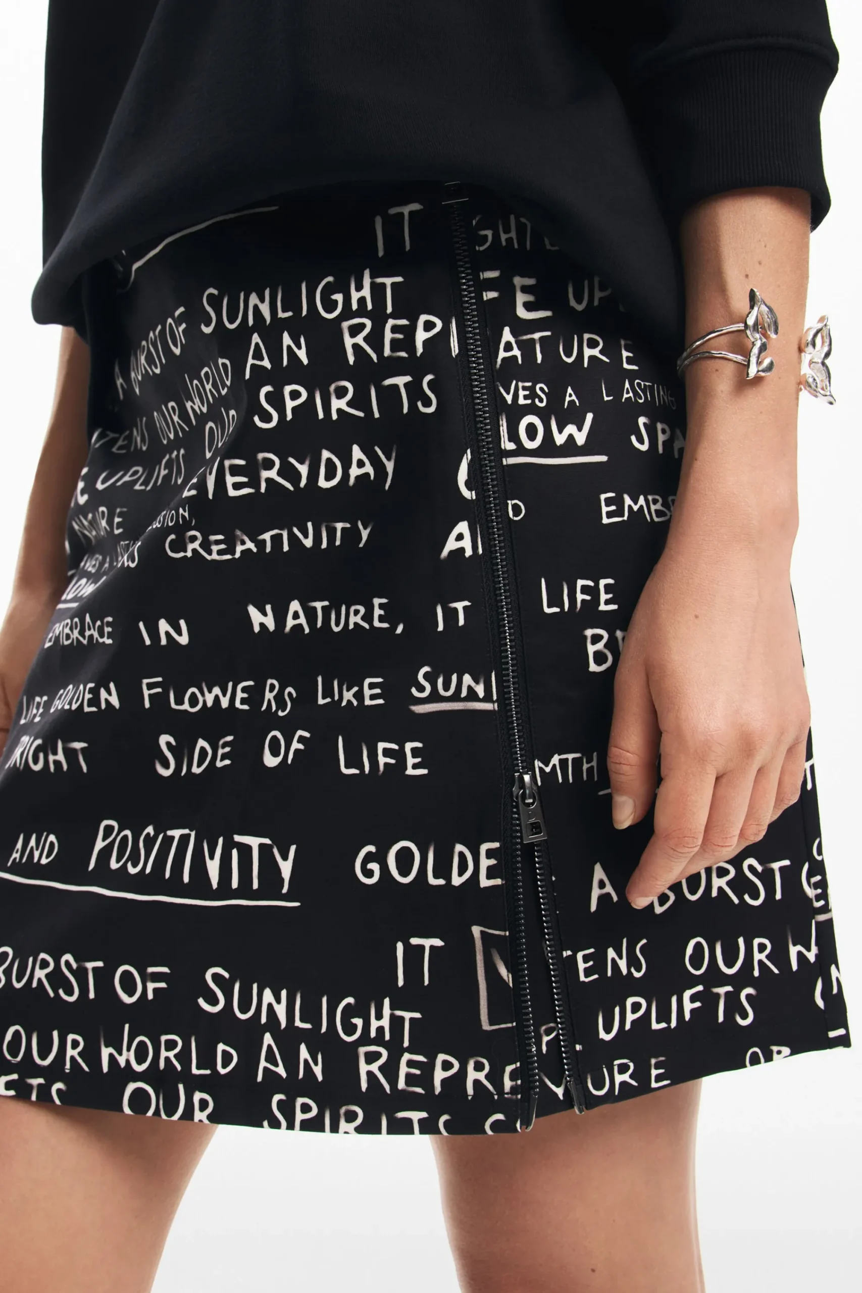 Saias E Shorts<Desigual Minissaia estampada com frases