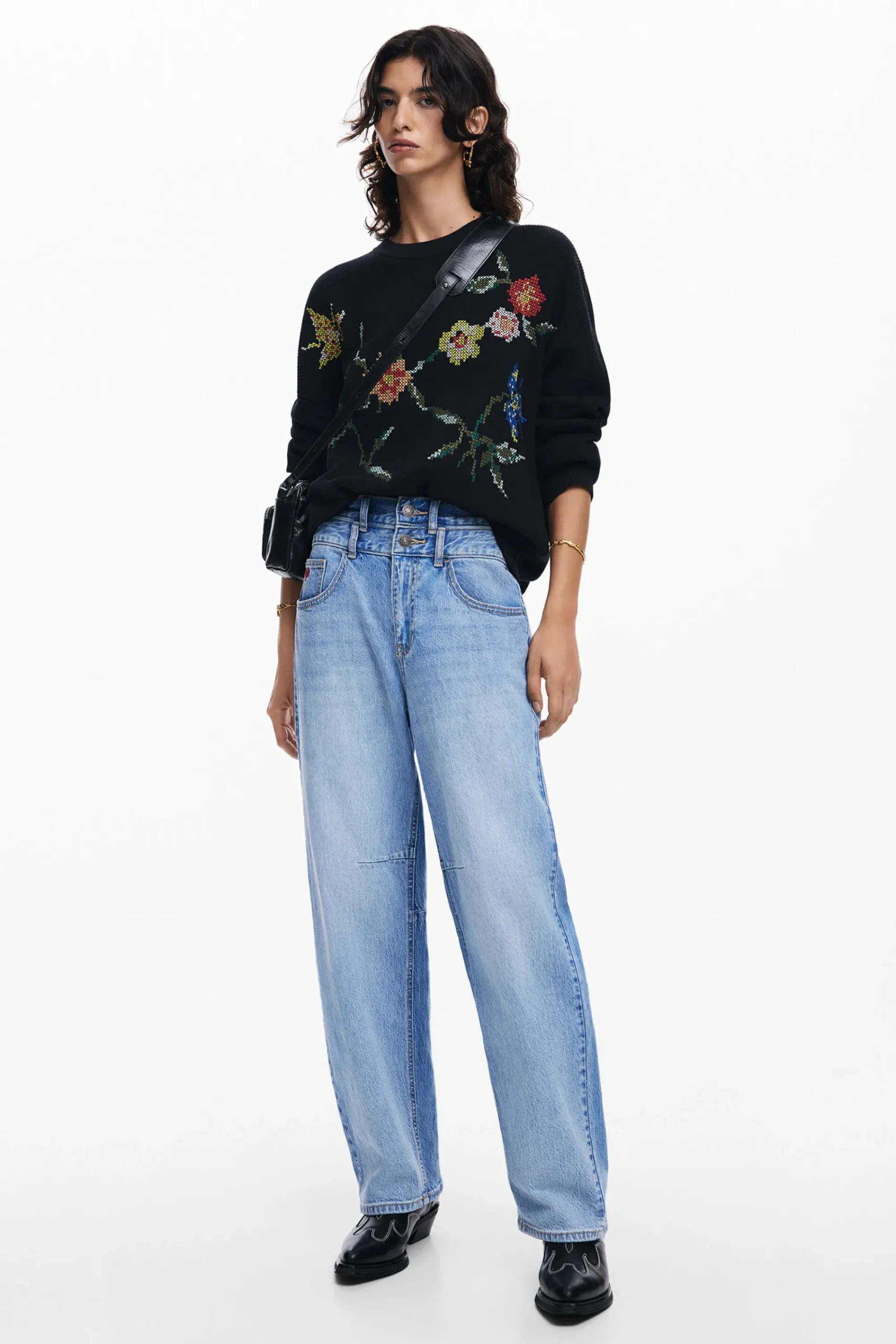 Roupa De Malha|Malha<Desigual Moletom bordado com flores