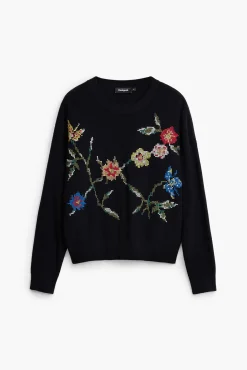 Roupa De Malha|Malha<Desigual Moletom bordado com flores