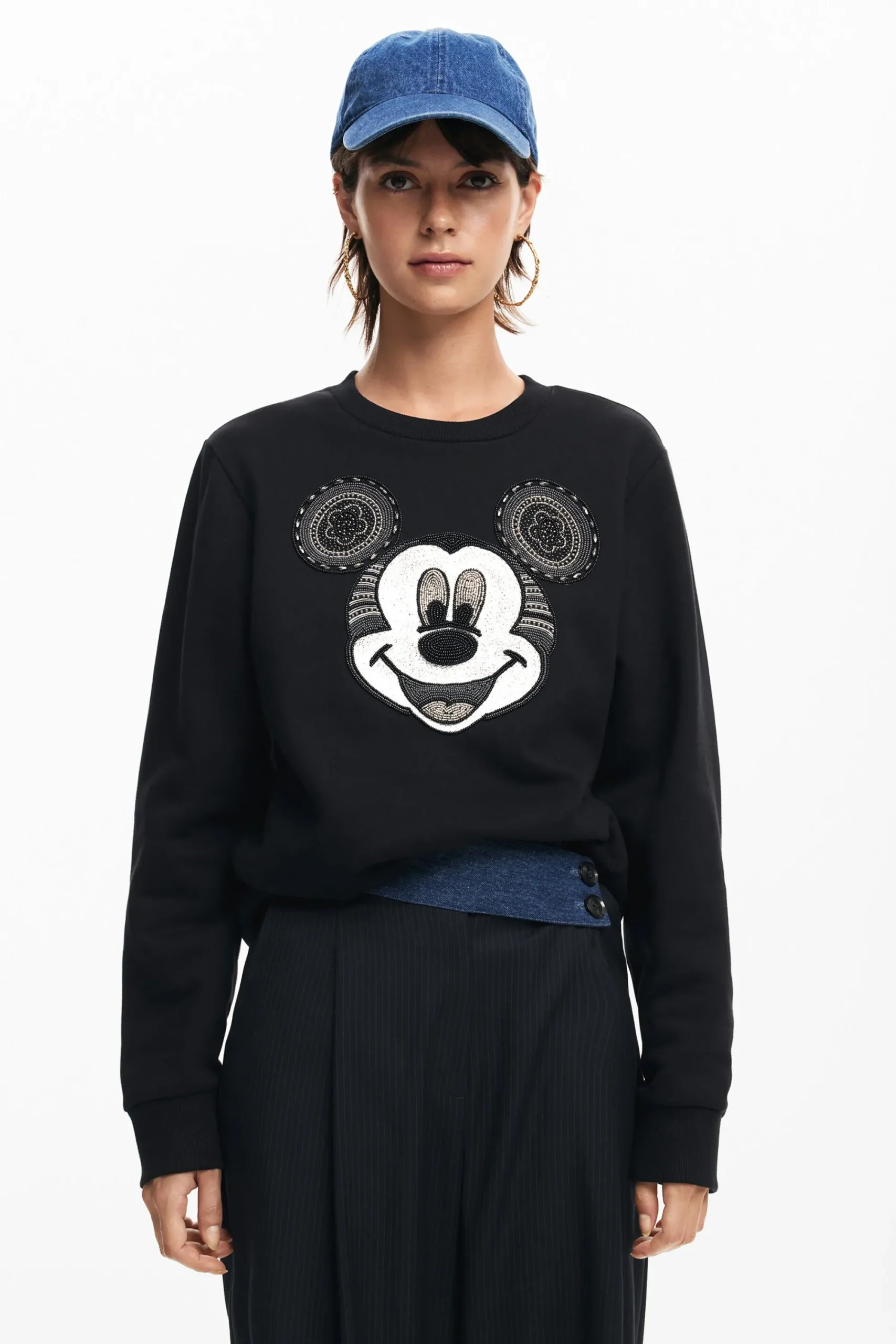 Moletons|Malha<Desigual Moletom com a cara do Mickey Mouse