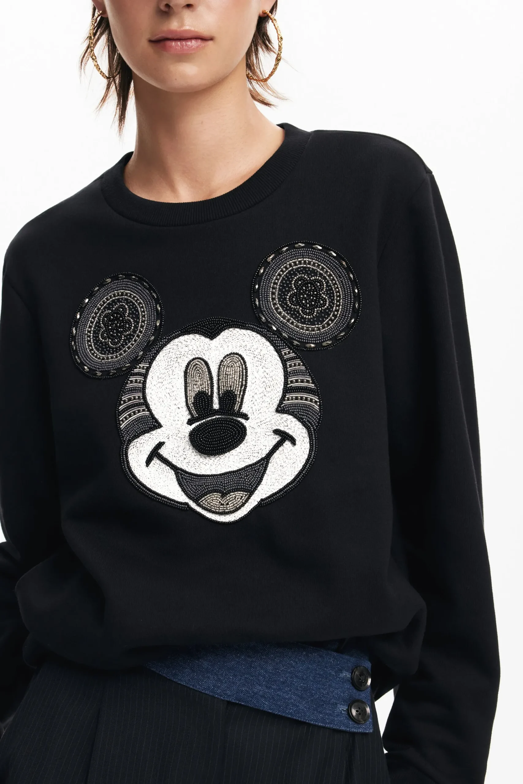 Moletons|Malha<Desigual Moletom com a cara do Mickey Mouse