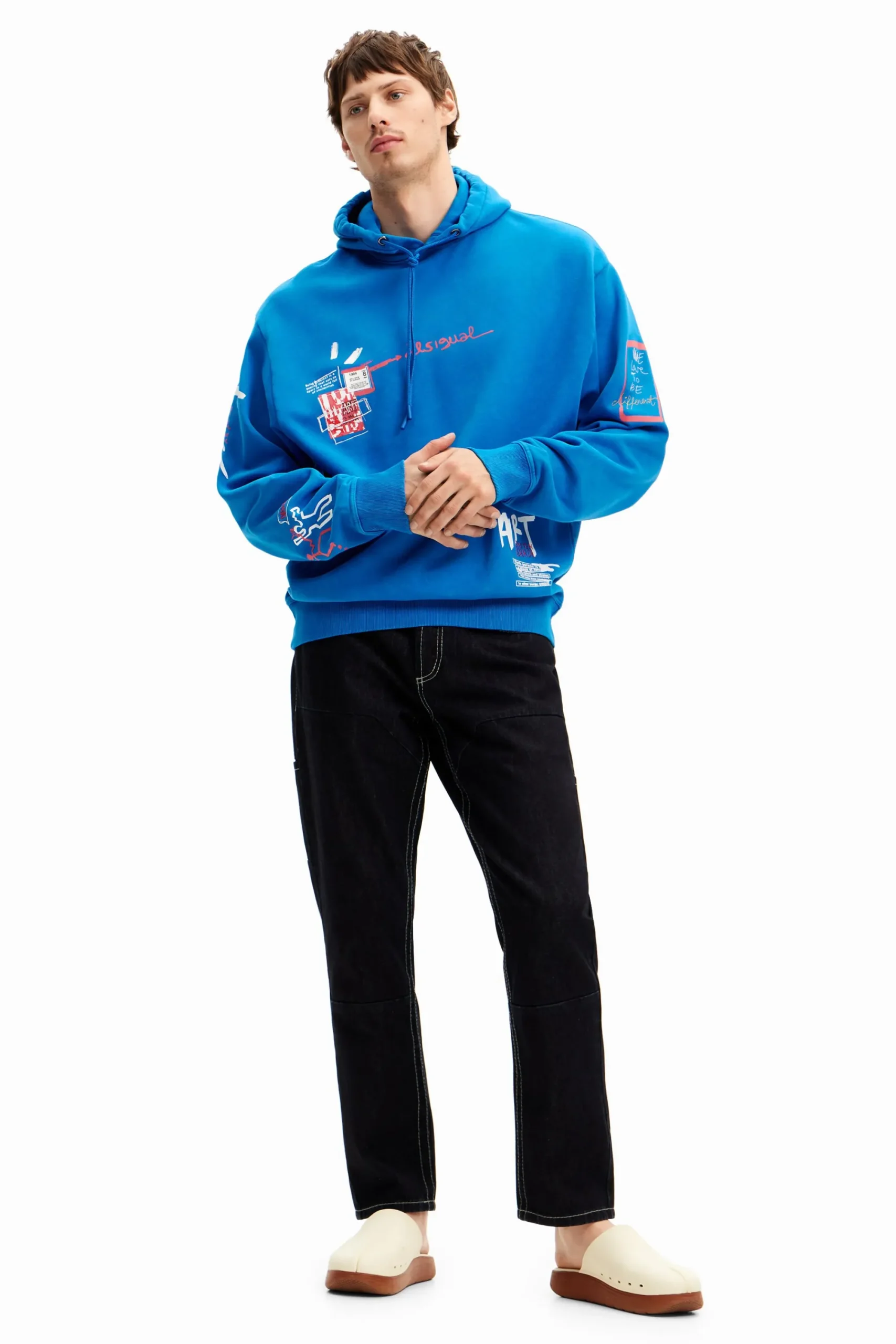 Malhas E Sweatshirts<Desigual Moletom com capuz estilo graffiti