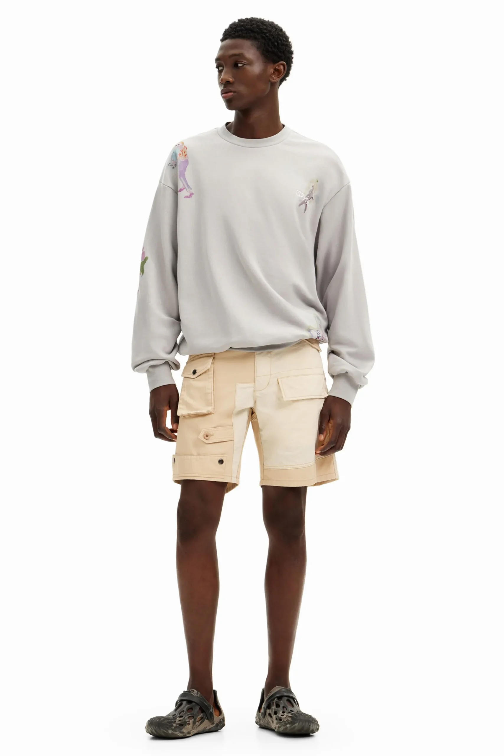 Malhas E Sweatshirts<Desigual Moletom com ilustrações em aquarela