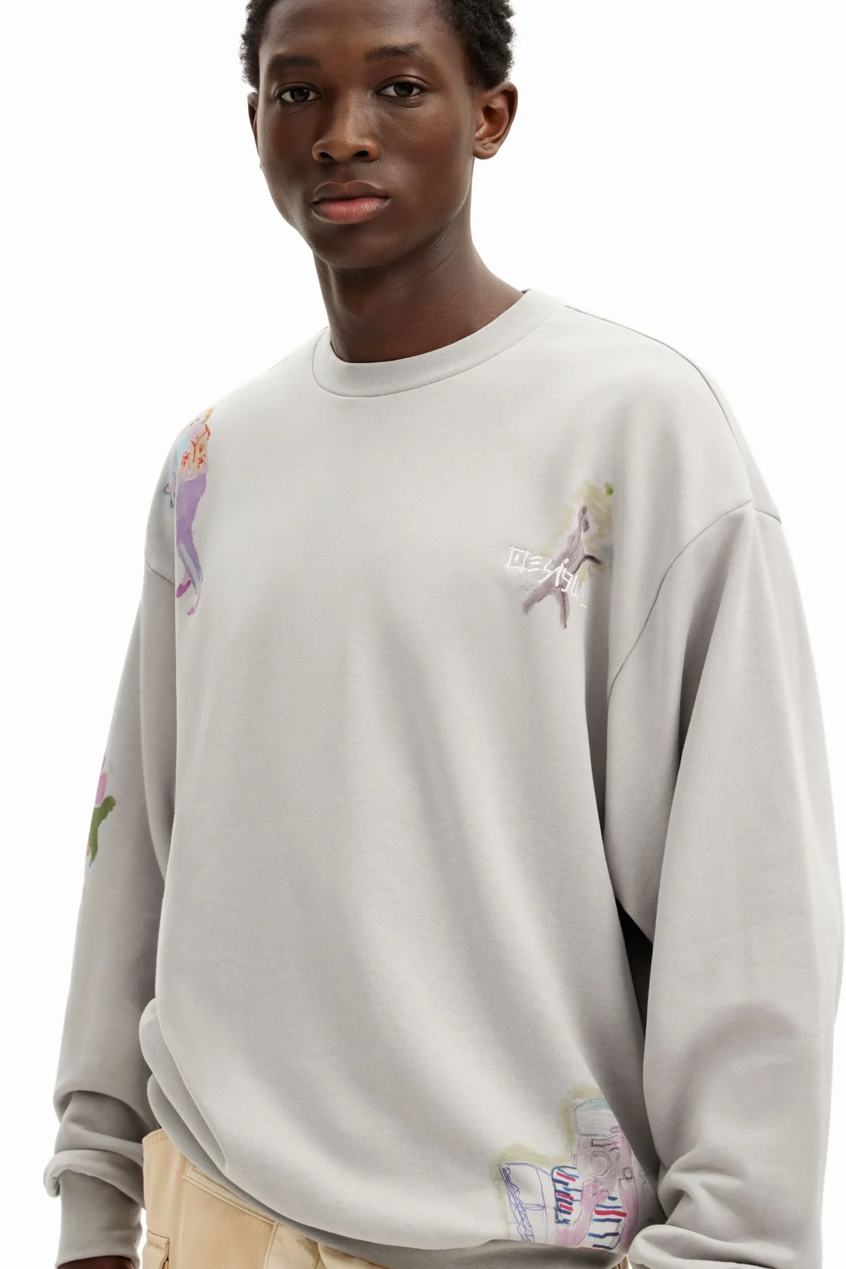 Malhas E Sweatshirts<Desigual Moletom com ilustrações em aquarela