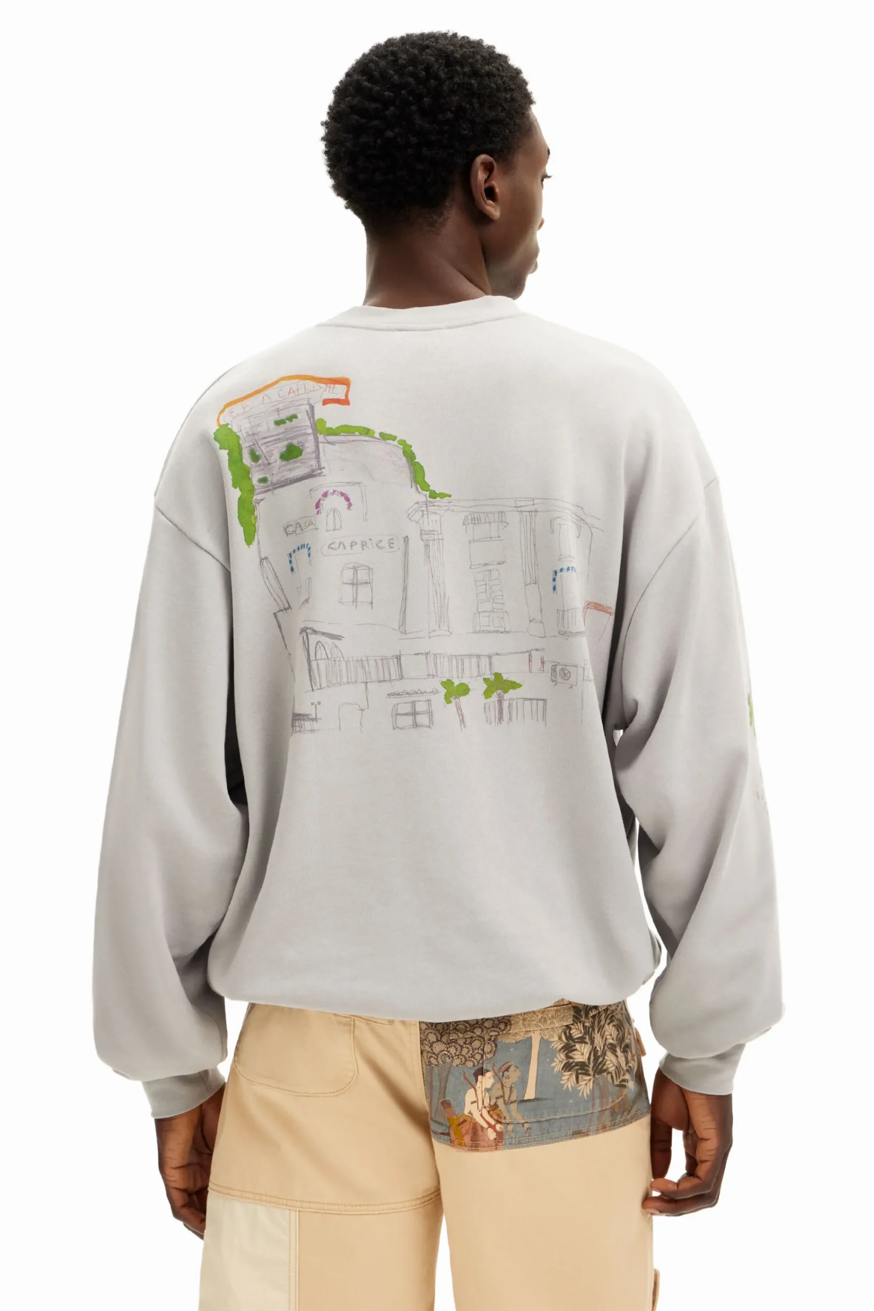 Malhas E Sweatshirts<Desigual Moletom com ilustrações em aquarela