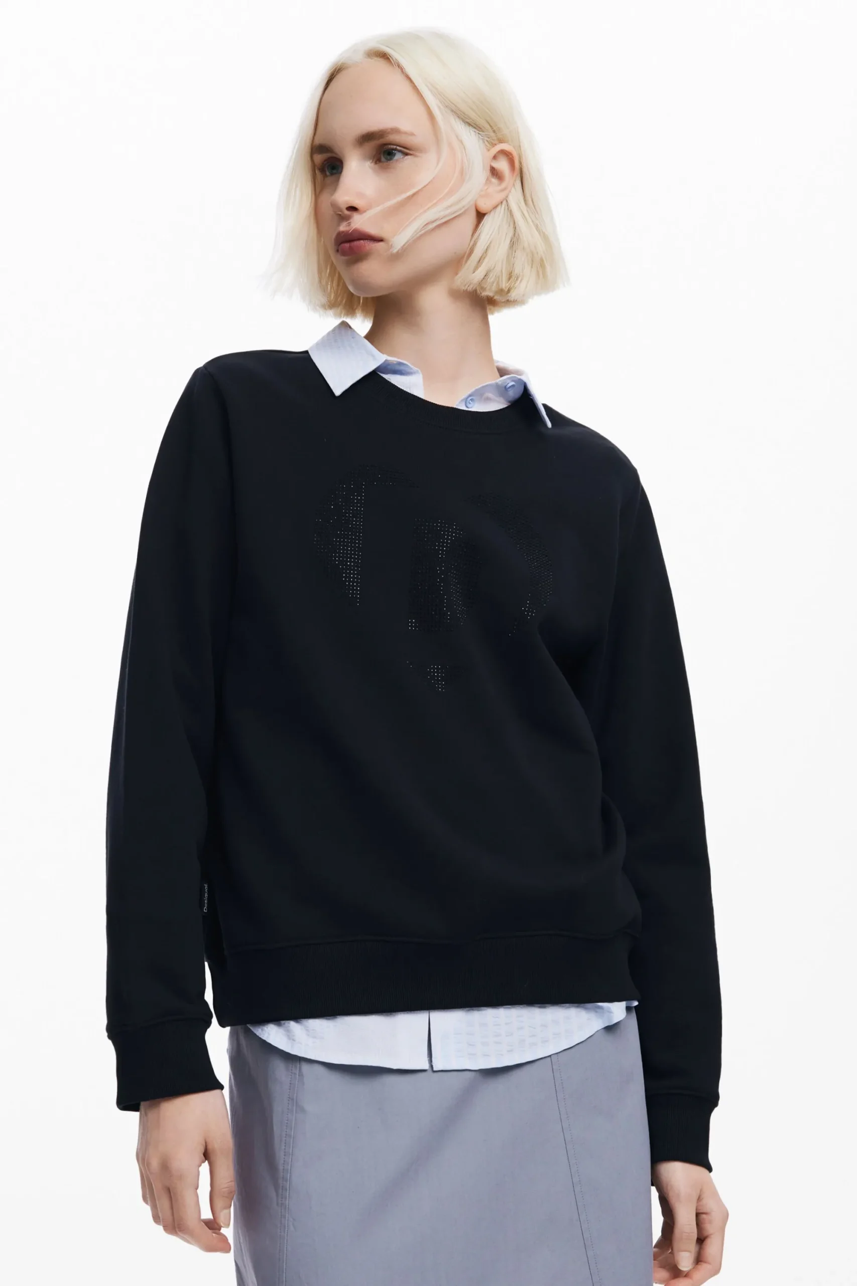 Moletons|Malha<Desigual Moletom com logo de strass