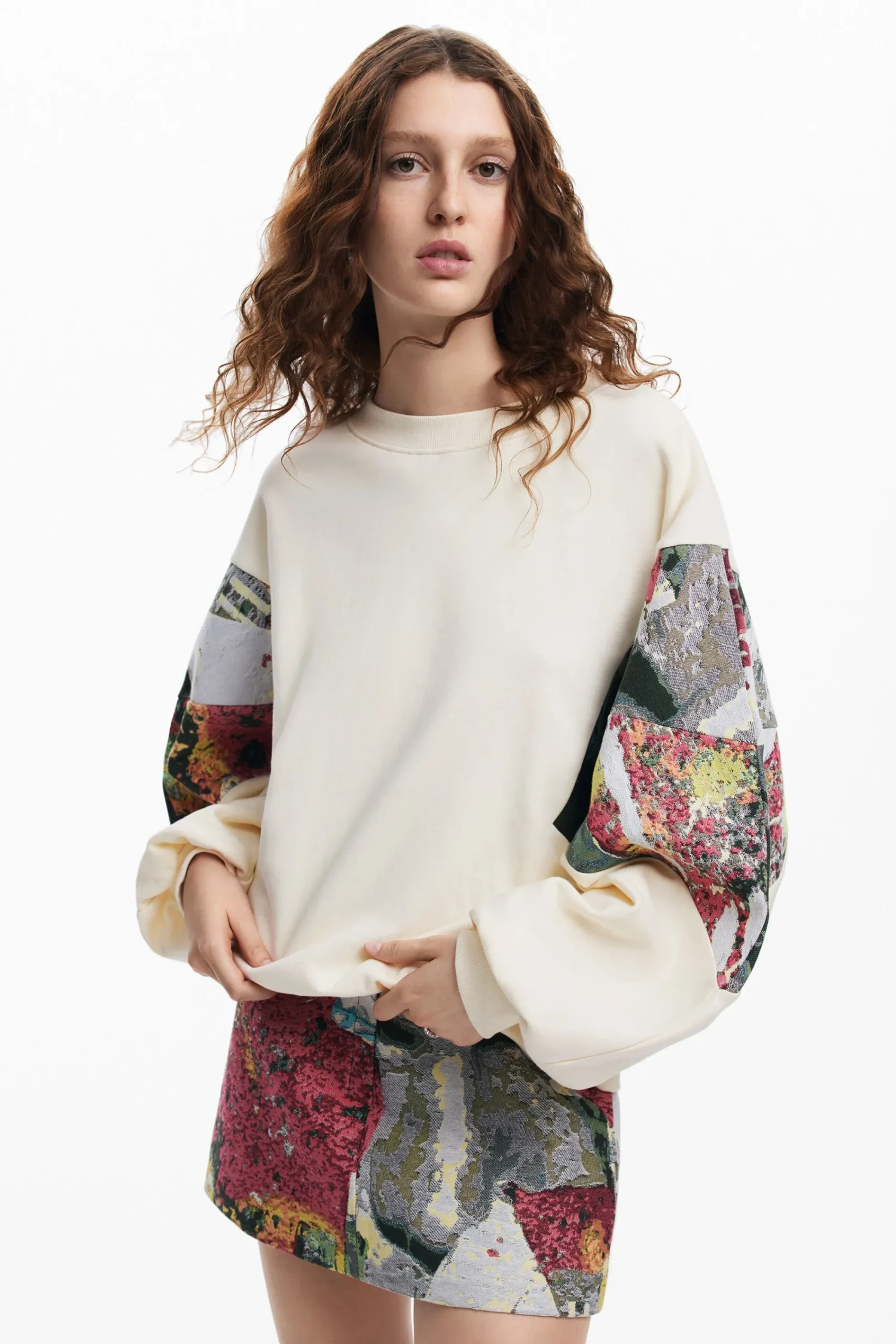 Moletons|Malha<Desigual Moletom com mangas estampadas M. Christian Lacroix