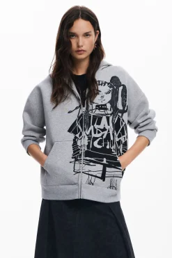 Moletons|Malha<Desigual Moletom com zíper estampado M. Christian Lacroix