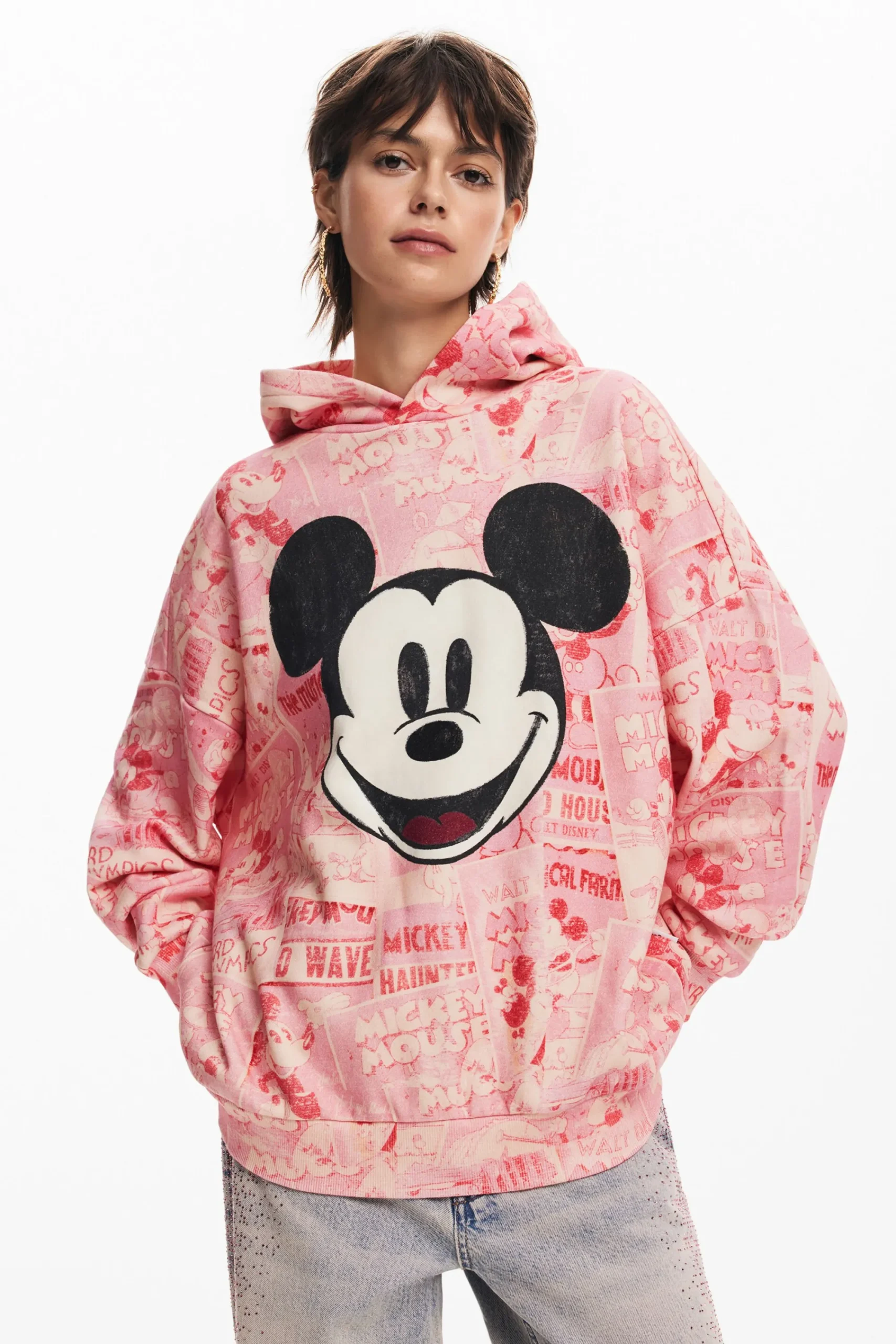 Moletons|Malha<Desigual Moletom Mickey Mouse com cordão