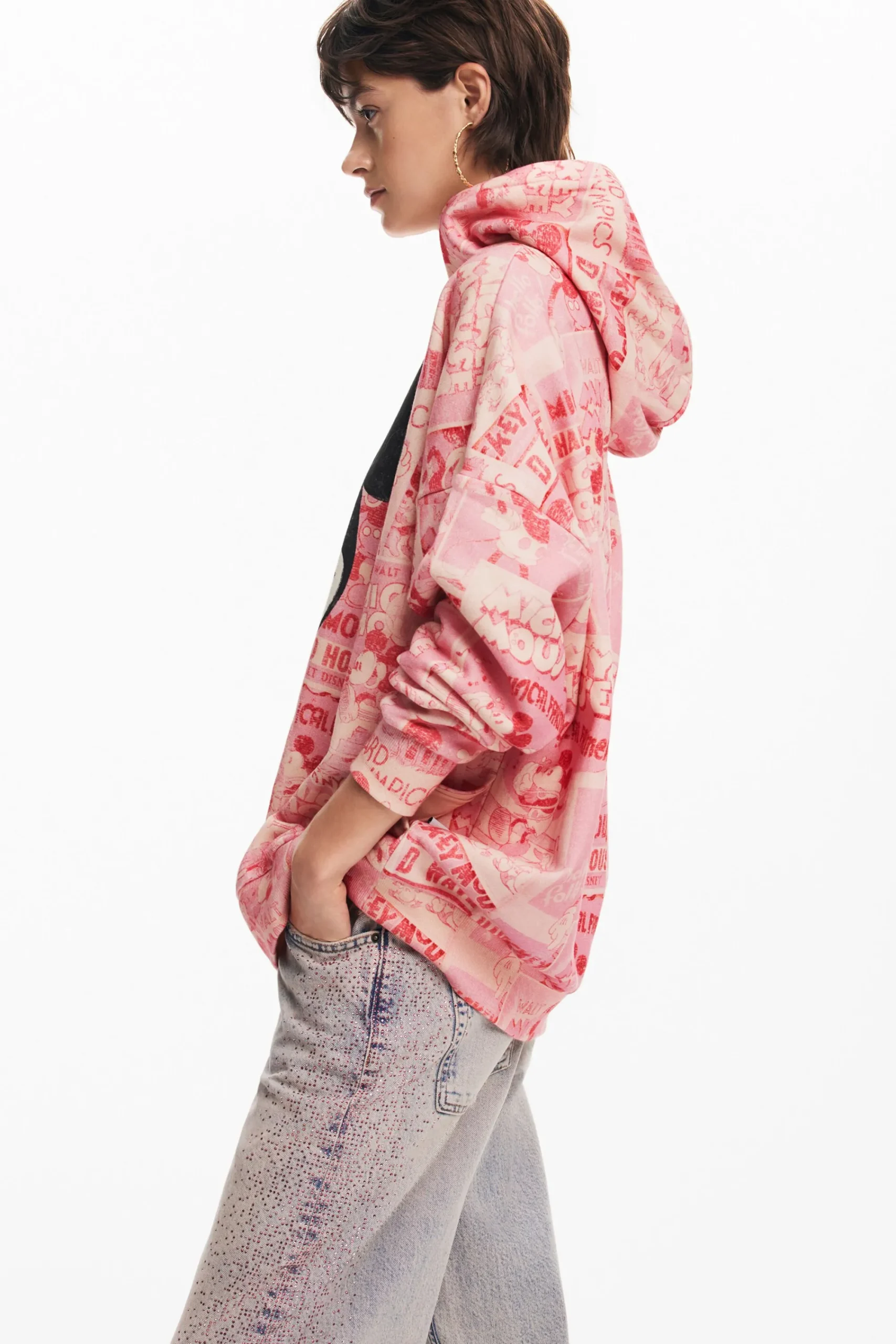 Moletons|Malha<Desigual Moletom Mickey Mouse com cordão