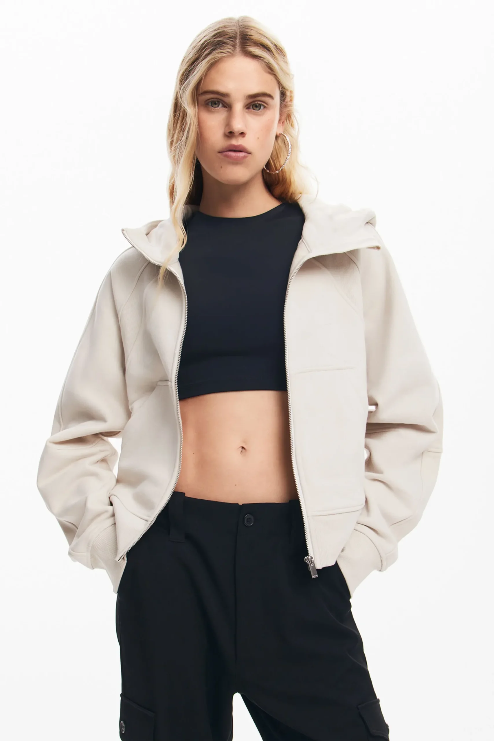 Moletons|Malha<Desigual Moletom oversized com capuz