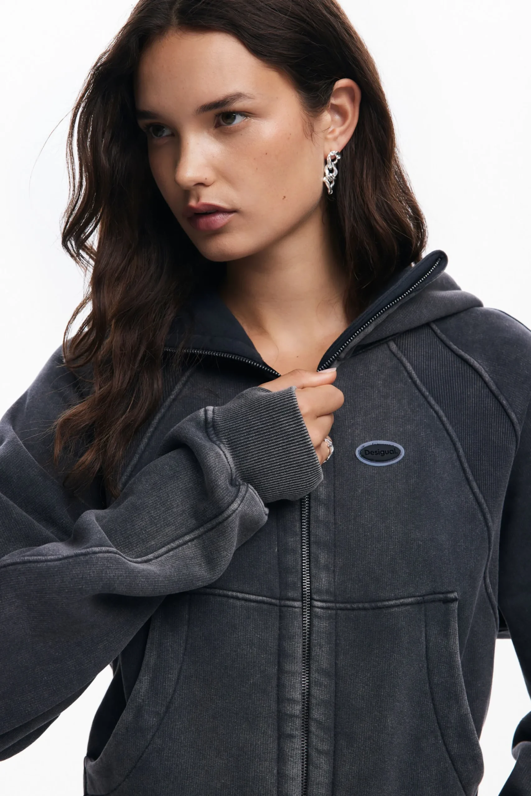 Malha<Desigual Moletom oversized com capuz
