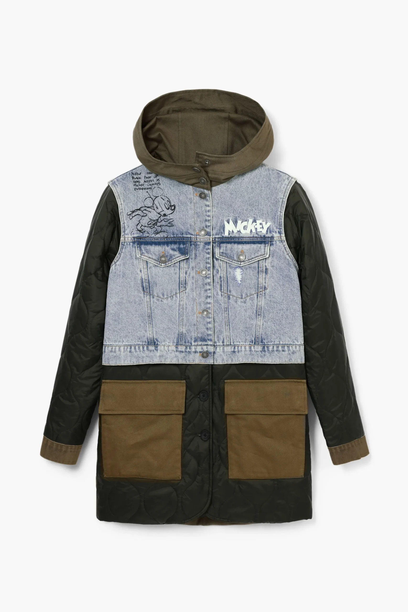 Casacões E Casacos<Desigual Parka híbrida com capuz Mickey