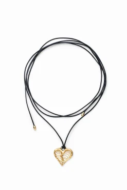 Joalharia<Desigual Pendente coração cordão banho ouro Zalio