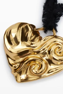 Joalharia<Desigual Pingente coração fita banho de ouro Zalio