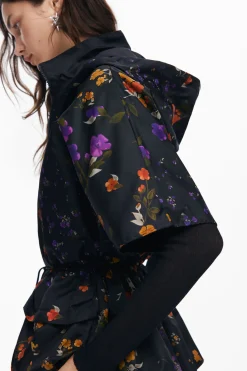 Écharpes E Cachecóis|Ponchos<Desigual Poncho com zíper e pétalas
