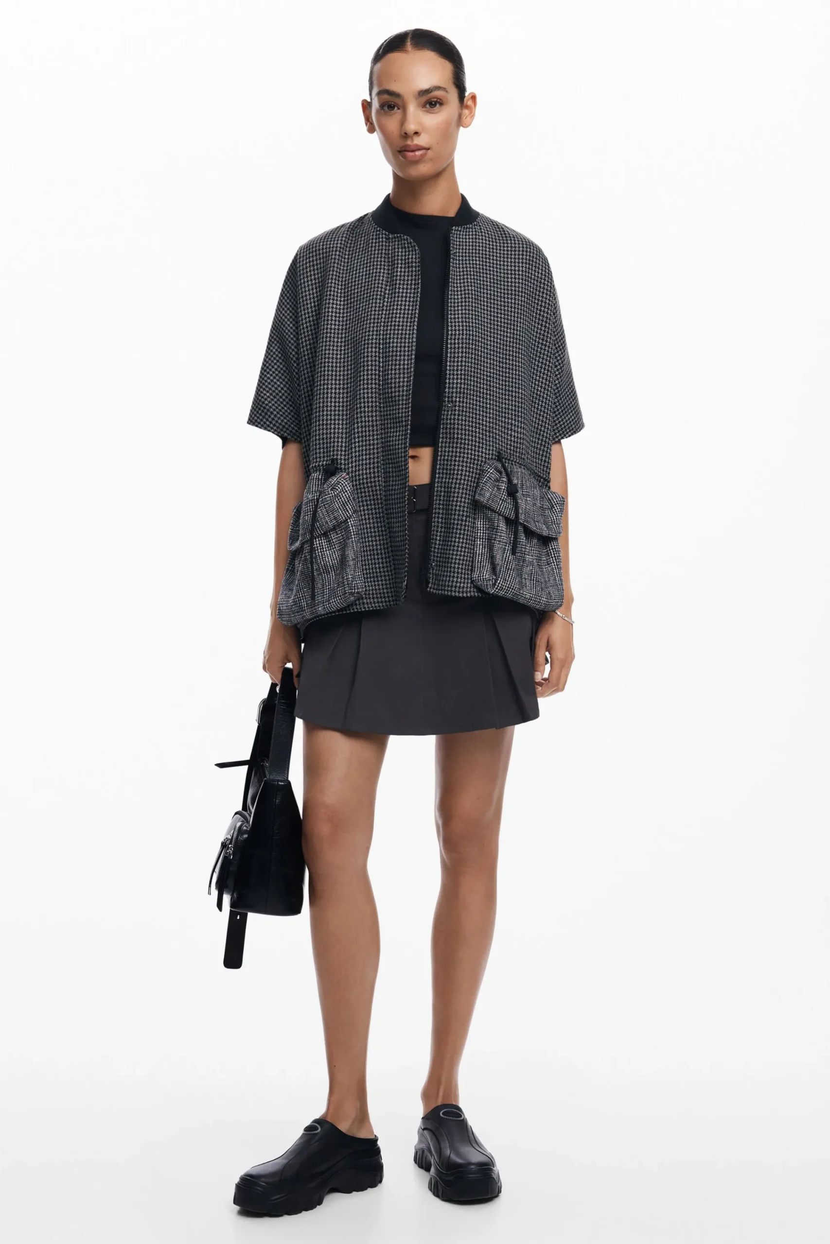 Écharpes E Cachecóis|Ponchos<Desigual Poncho pied de poule