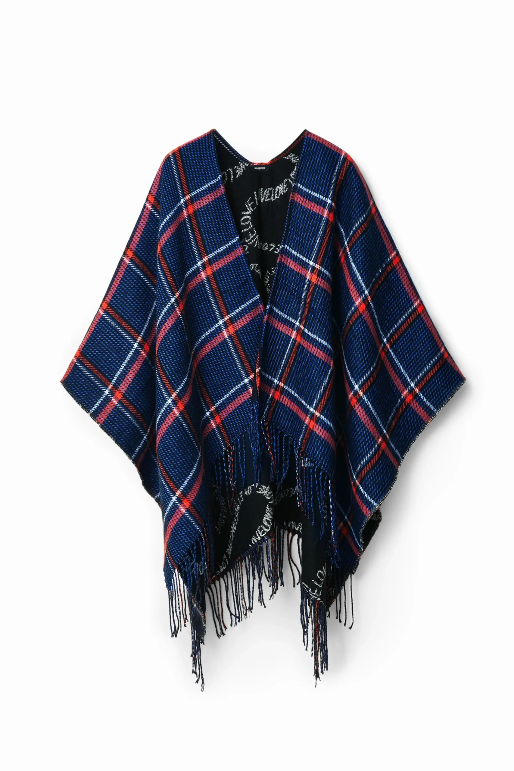 Écharpes E Cachecóis|Ponchos<Desigual Poncho reversível xadrez