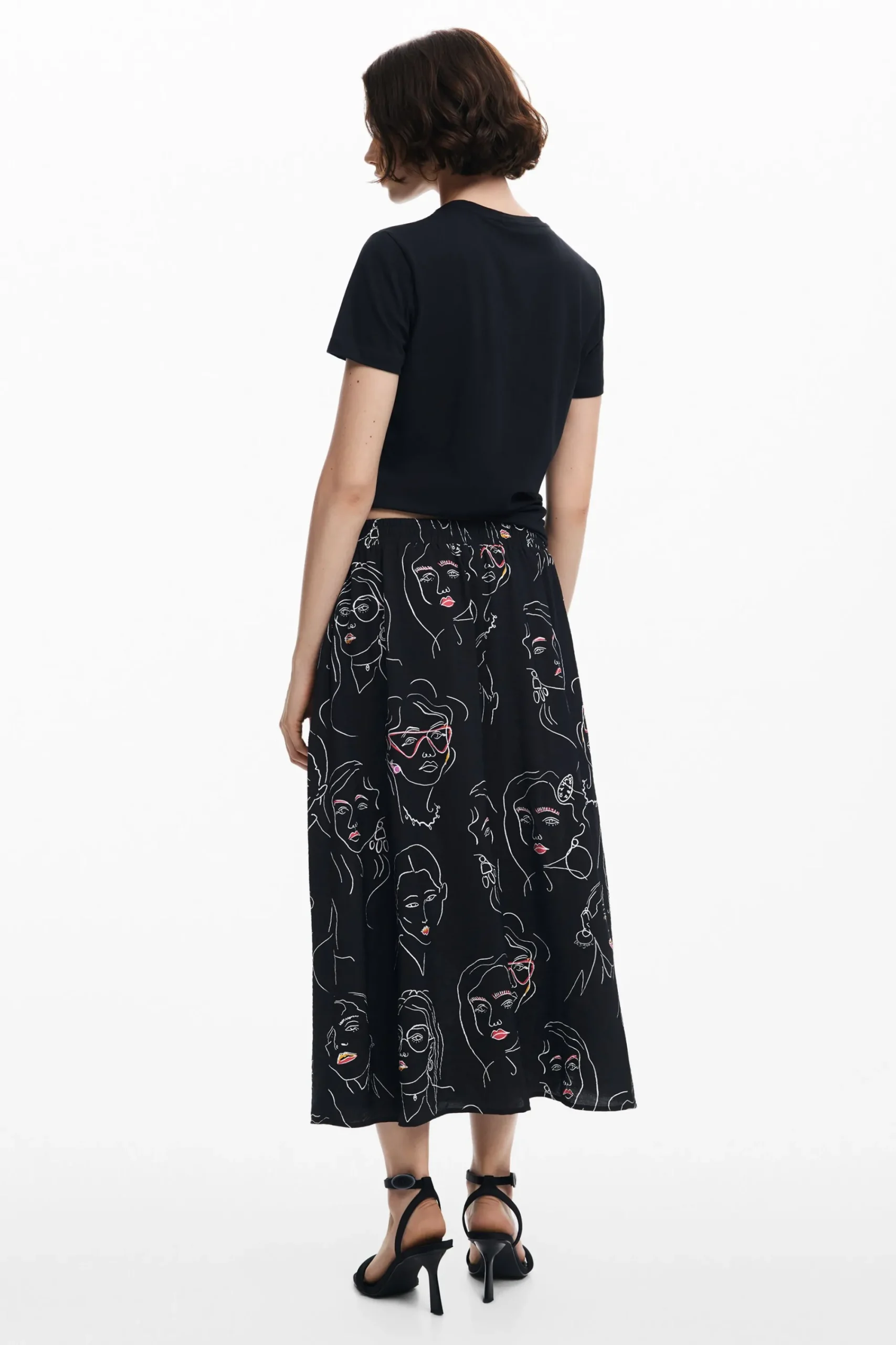 Saias E Shorts<Desigual Saia longa de caras