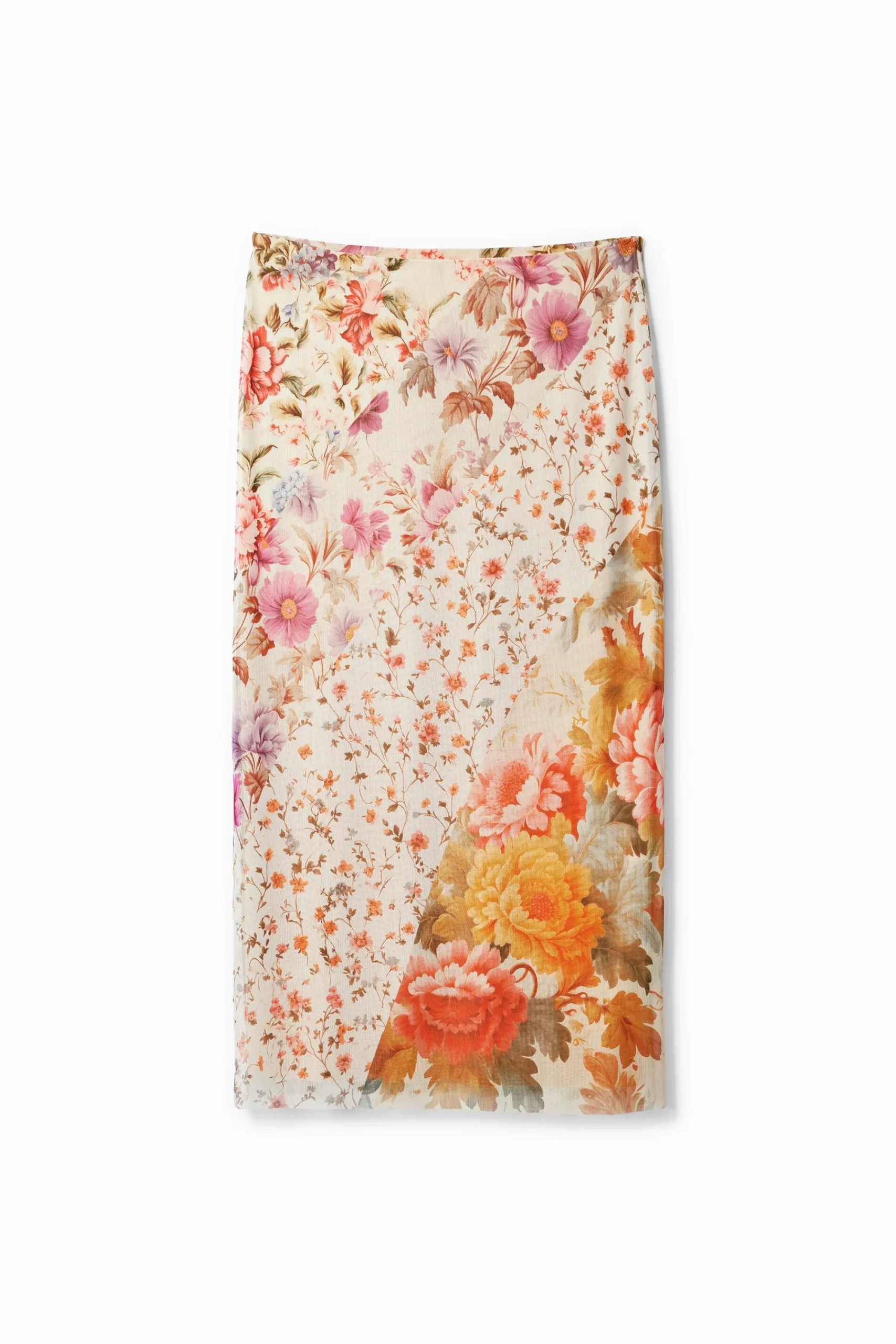 Saias E Shorts<Desigual Saia midi com patch floral