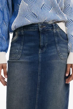 Saias E Shorts<Desigual Saia midi de denim