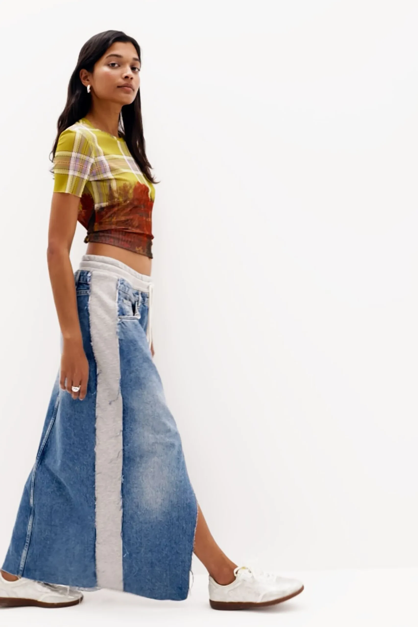 Saias E Shorts<Desigual Saia midi denim híbrida