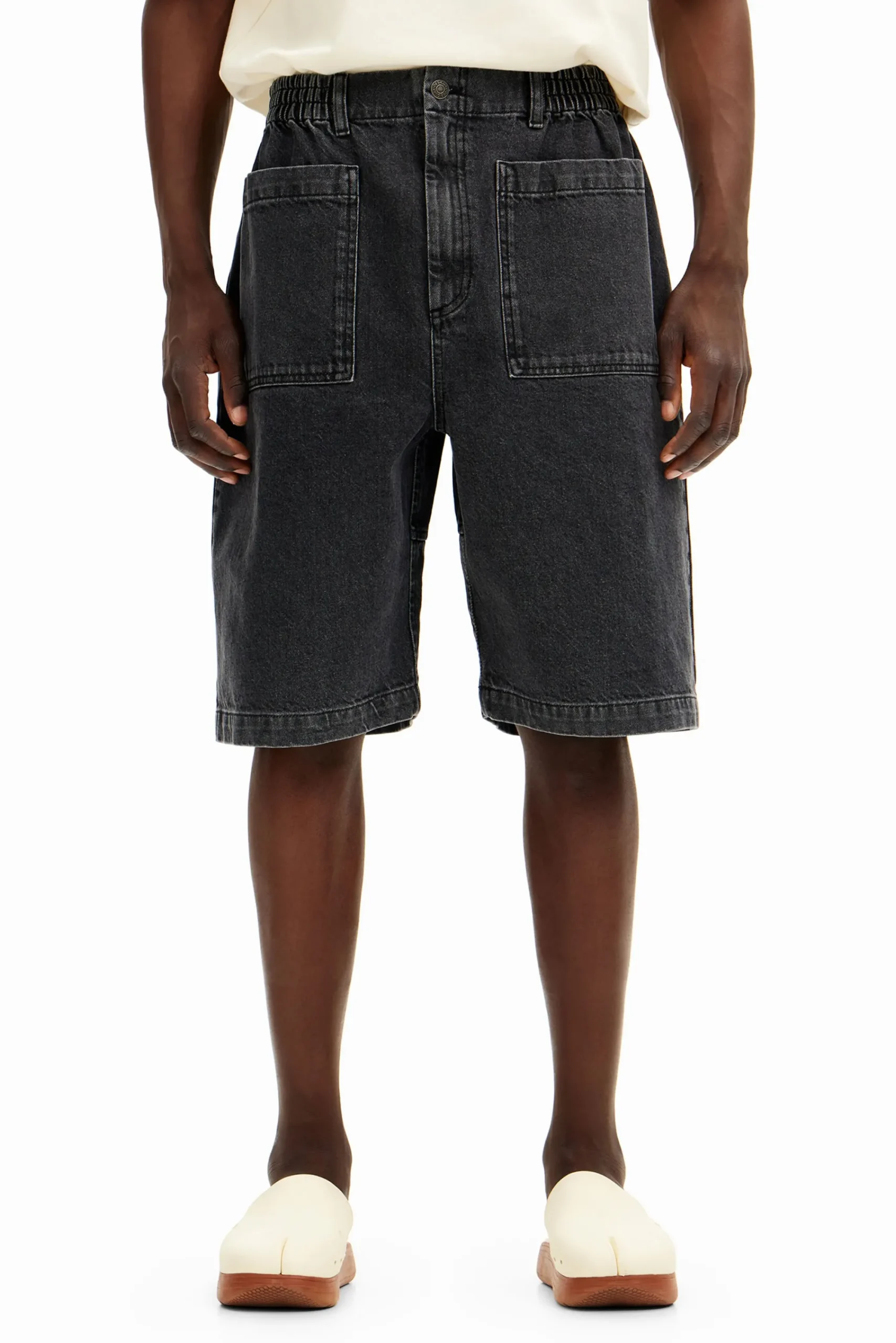 Jeans E Calças<Desigual Shorts de denim com bolsos