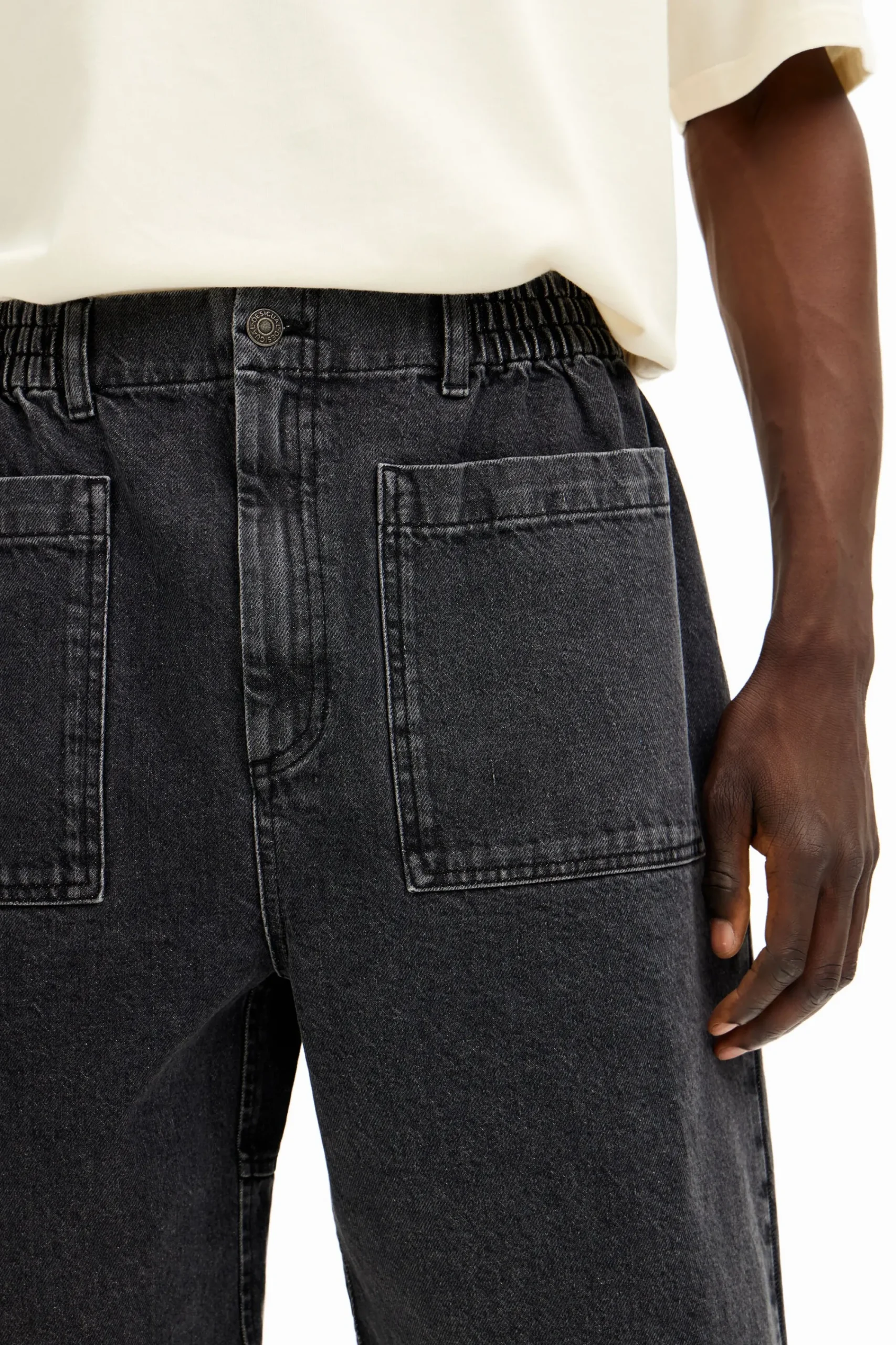 Jeans E Calças<Desigual Shorts de denim com bolsos