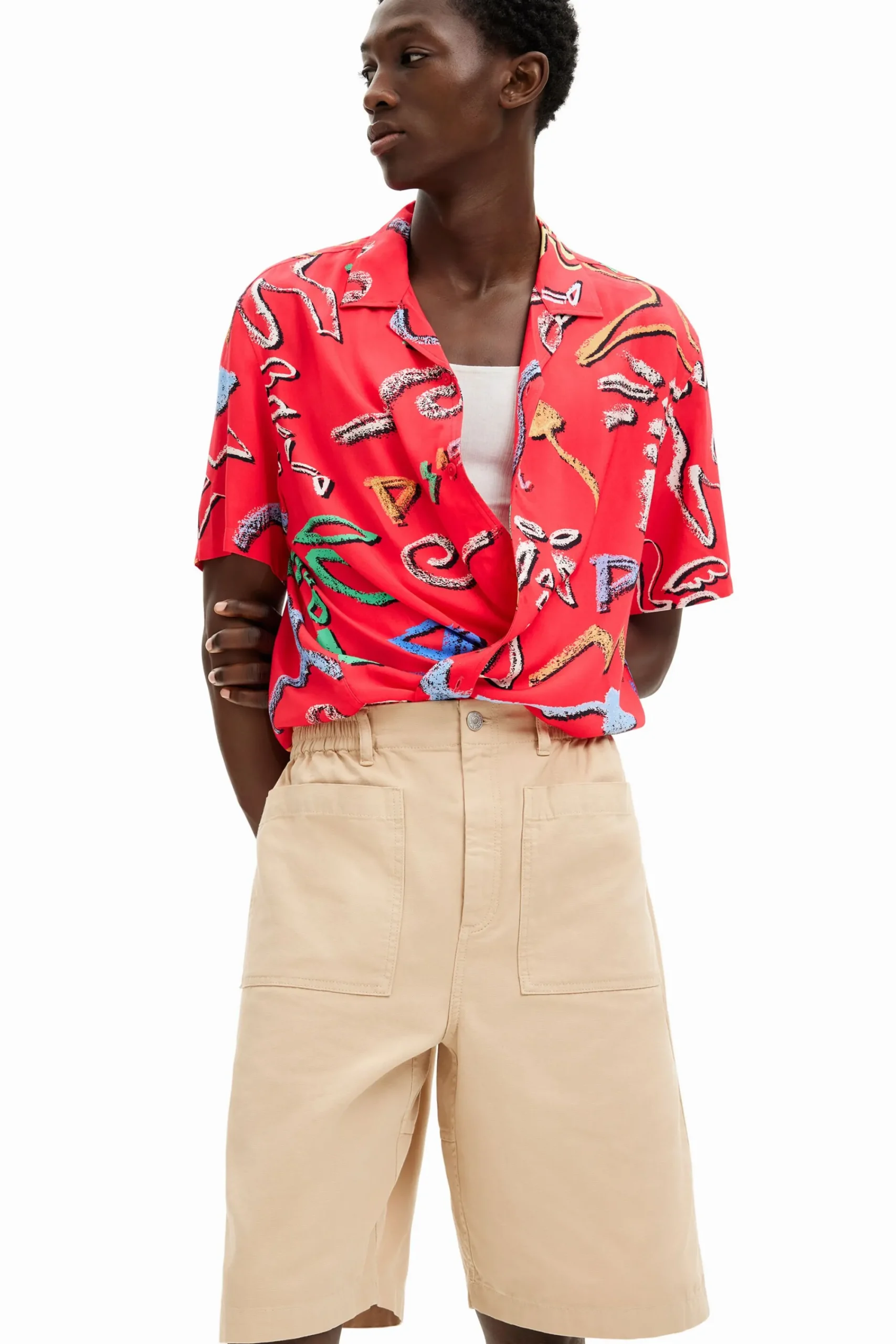 Jeans E Calças<Desigual Shorts lisos com bolsos