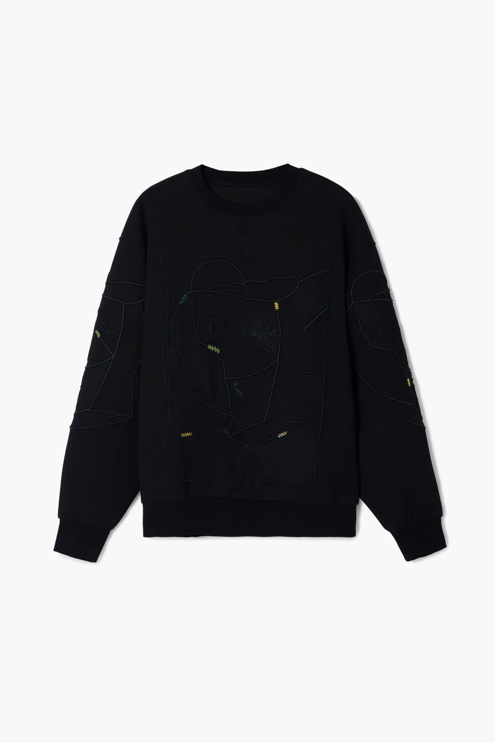 Malhas E Sweatshirts<Desigual Sudadera com bordados em contraste
