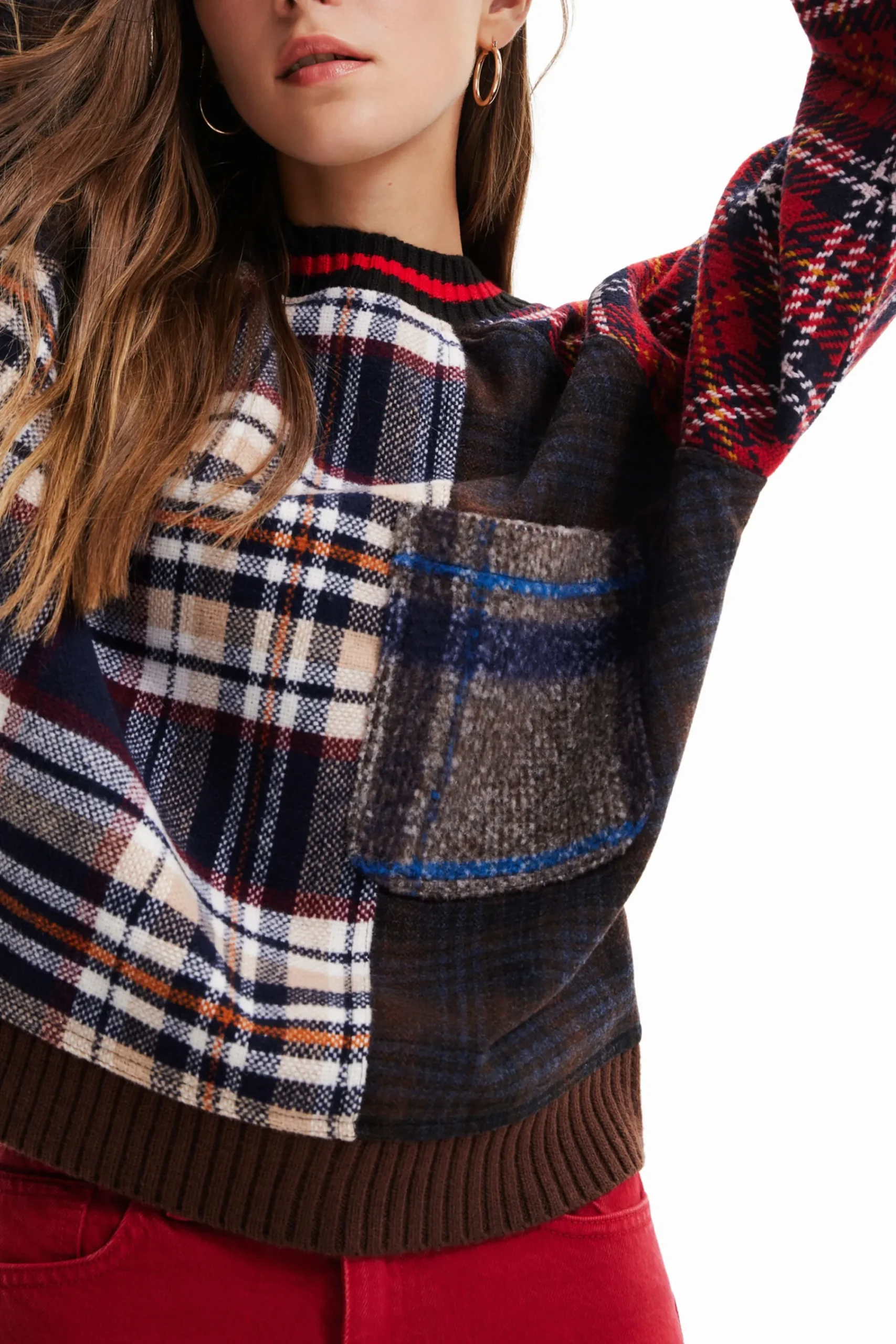 Malha<Desigual Sweatshirt lã tartã