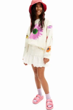 Malhas E Sweatshirts<Desigual Sweatshirt oversize margaridas