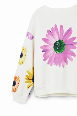 Malhas E Sweatshirts<Desigual Sweatshirt oversize margaridas