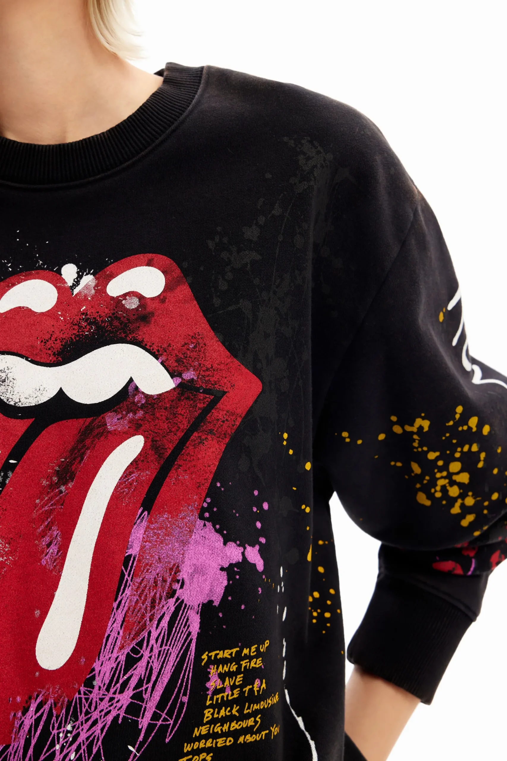 Moletons|Malha<Desigual Sweatshirt splatter The Rolling Stones