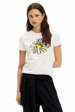 Camisas E Blusas|T-shirts<Desigual T-shirt ilustração margarida