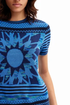 Camisas E Blusas|T-shirts<Desigual T-shirt malha flor