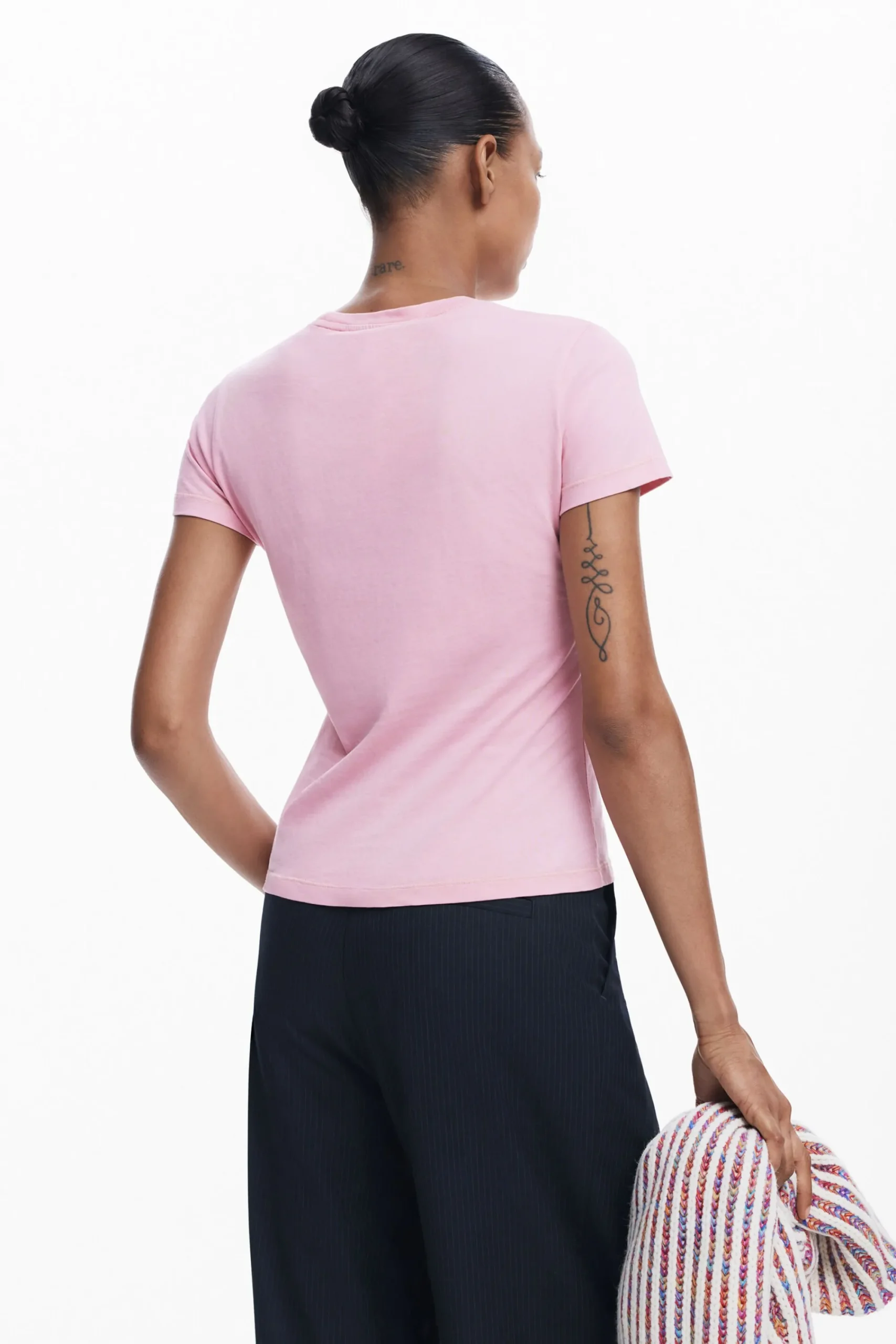 Camisas E Blusas|T-shirts<Desigual T-shirt slim strass