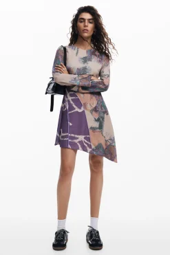 Vestidos E Macacões<Desigual Vestido assimétrico estampado