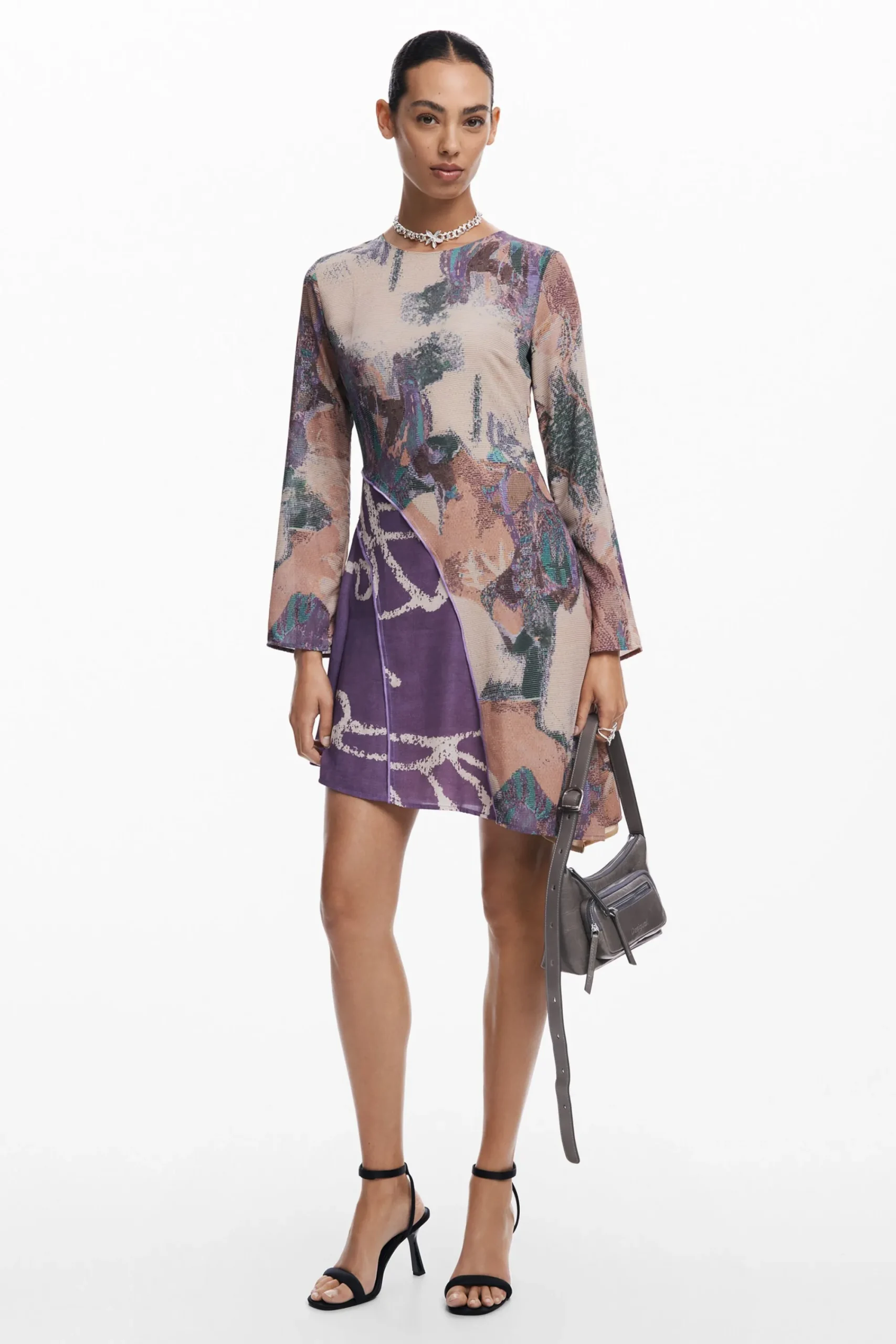 Vestidos E Macacões<Desigual Vestido assimétrico estampado