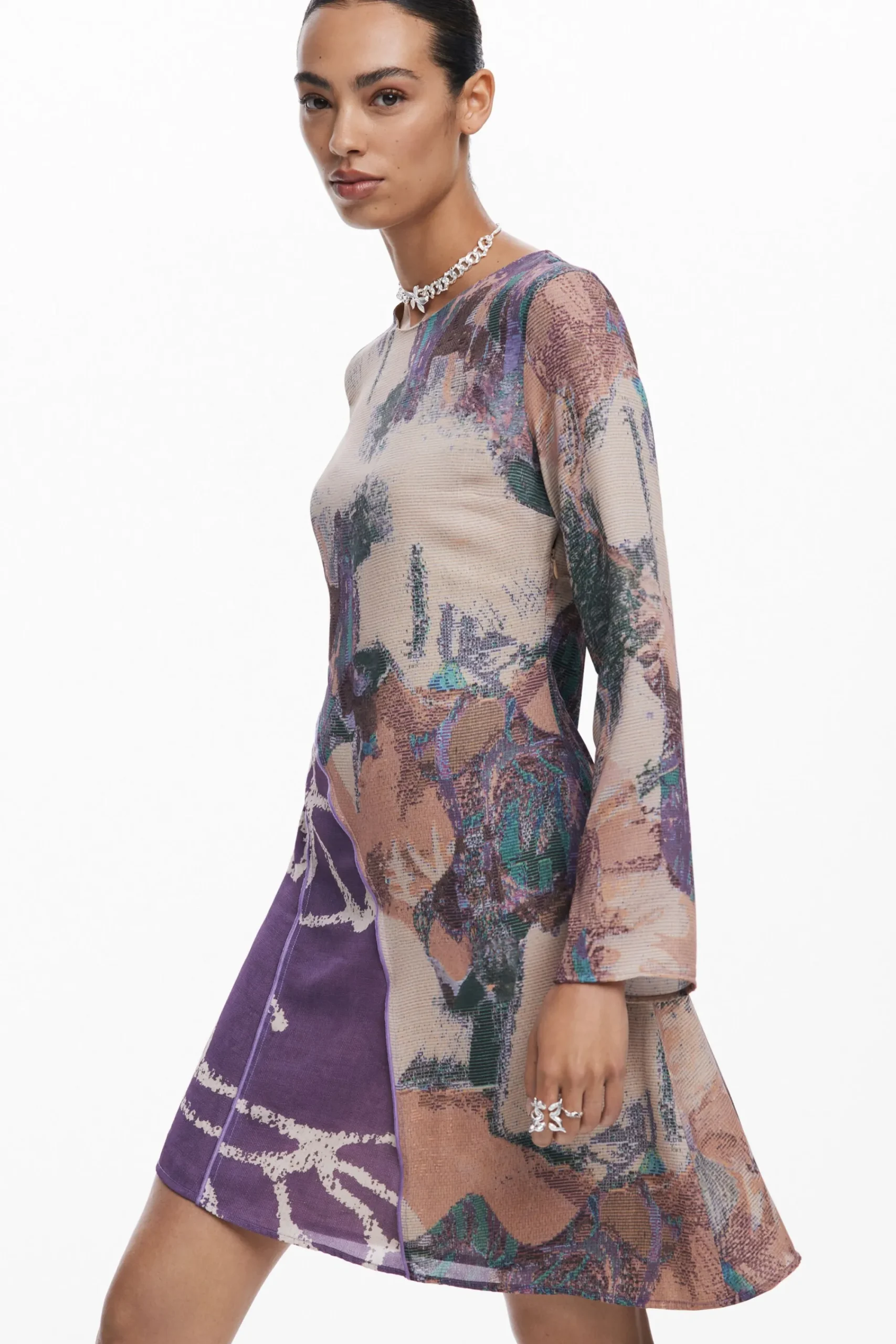 Vestidos E Macacões<Desigual Vestido assimétrico estampado