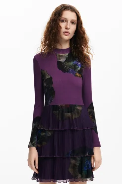 Vestidos E Macacões<Desigual Vestido com babados e flores