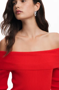 Roupa De Malha|Vestidos E Macacões<Desigual Vestido com decote bardot