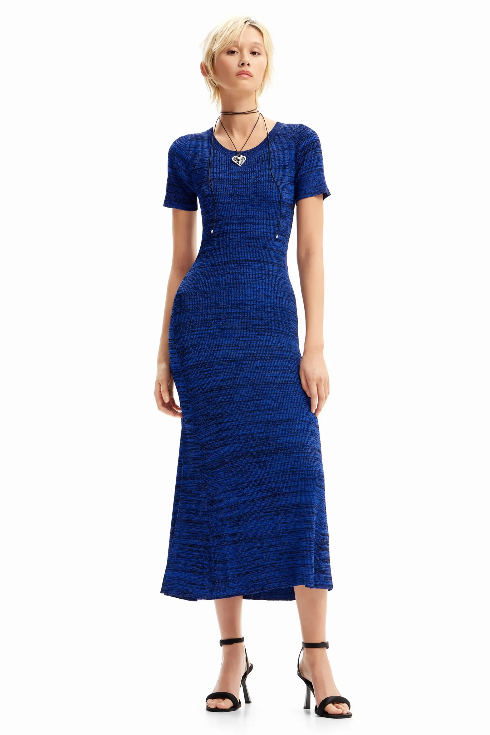 Vestidos E Macacões<Desigual Vestido comprido canelado mesclado